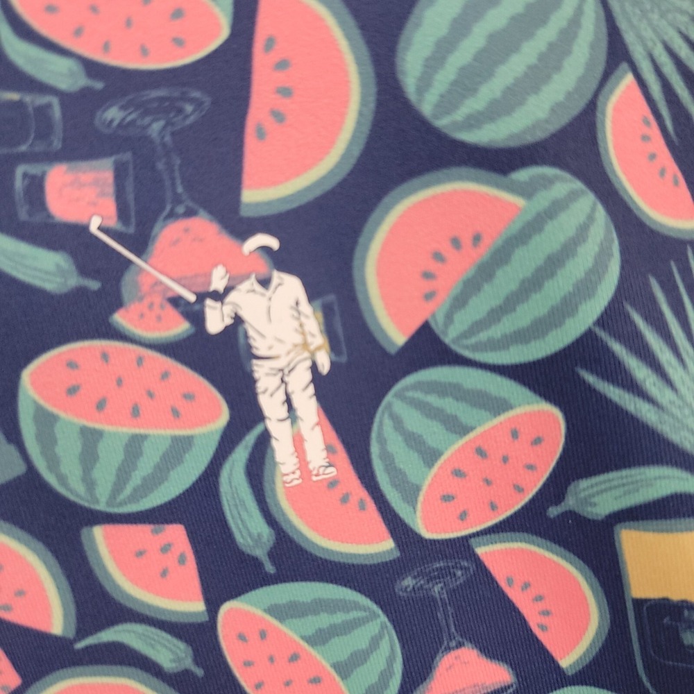 William Murray Mens Button Up Shirt Blue XL Watermelon Print Golf Casual Stretch - Picture 4 of 16